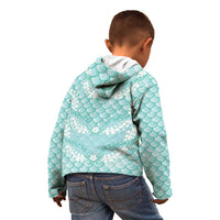 Light Turquoise Mermaid Puakenikeni Maile Lei Kid Hoodie