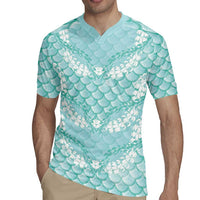 Light Turquoise Mermaid Puakenikeni Maile Lei Rugby Jersey