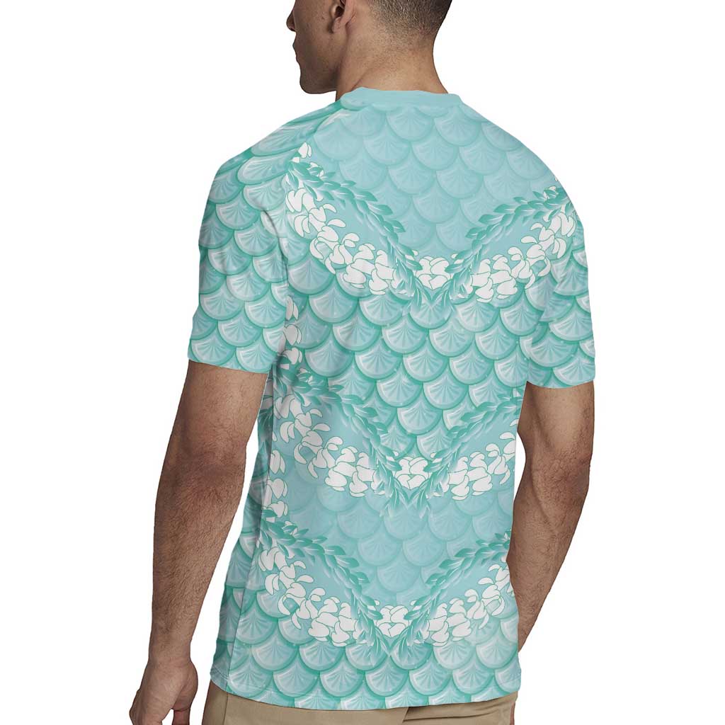 Light Turquoise Mermaid Puakenikeni Maile Lei Rugby Jersey