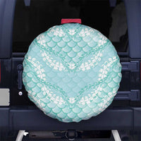 Light Turquoise Mermaid Puakenikeni Maile Lei Spare Tire Cover LT01 No hole Turquoise - Polynesian Pride