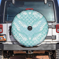 Light Turquoise Mermaid Puakenikeni Maile Lei Spare Tire Cover LT01 Turquoise - Polynesian Pride