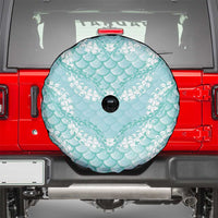 Light Turquoise Mermaid Puakenikeni Maile Lei Spare Tire Cover LT01 - Polynesian Pride