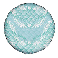 Light Turquoise Mermaid Puakenikeni Maile Lei Spare Tire Cover LT01 - Polynesian Pride