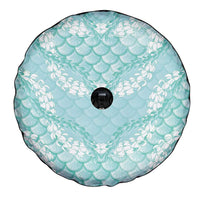 Light Turquoise Mermaid Puakenikeni Maile Lei Spare Tire Cover LT01 - Polynesian Pride
