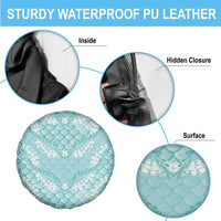 Light Turquoise Mermaid Puakenikeni Maile Lei Spare Tire Cover LT01 - Polynesian Pride