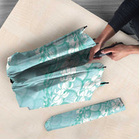 Light Turquoise Mermaid Puakenikeni Maile Lei Umbrella