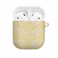 Pastel Yellow Mermaid Puakenikeni Maile Lei AirPods Case LT01 Yellow - Polynesian Pride