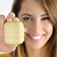 Pastel Yellow Mermaid Puakenikeni Maile Lei AirPods Case LT01 - Polynesian Pride