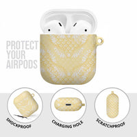 Pastel Yellow Mermaid Puakenikeni Maile Lei AirPods Case LT01 - Polynesian Pride