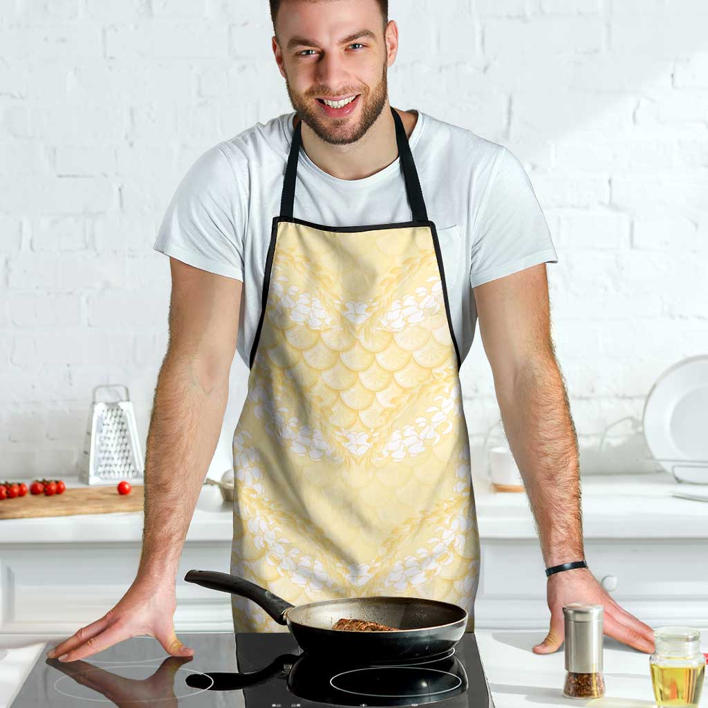Pastel Yellow Mermaid Puakenikeni Maile Lei Apron