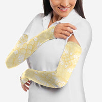 Pastel Yellow Mermaid Puakenikeni Maile Lei Arm Sleeves