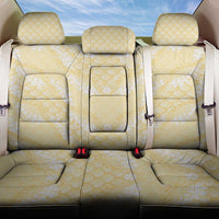 Pastel Yellow Mermaid Puakenikeni Maile Lei Back Car Seat Cover