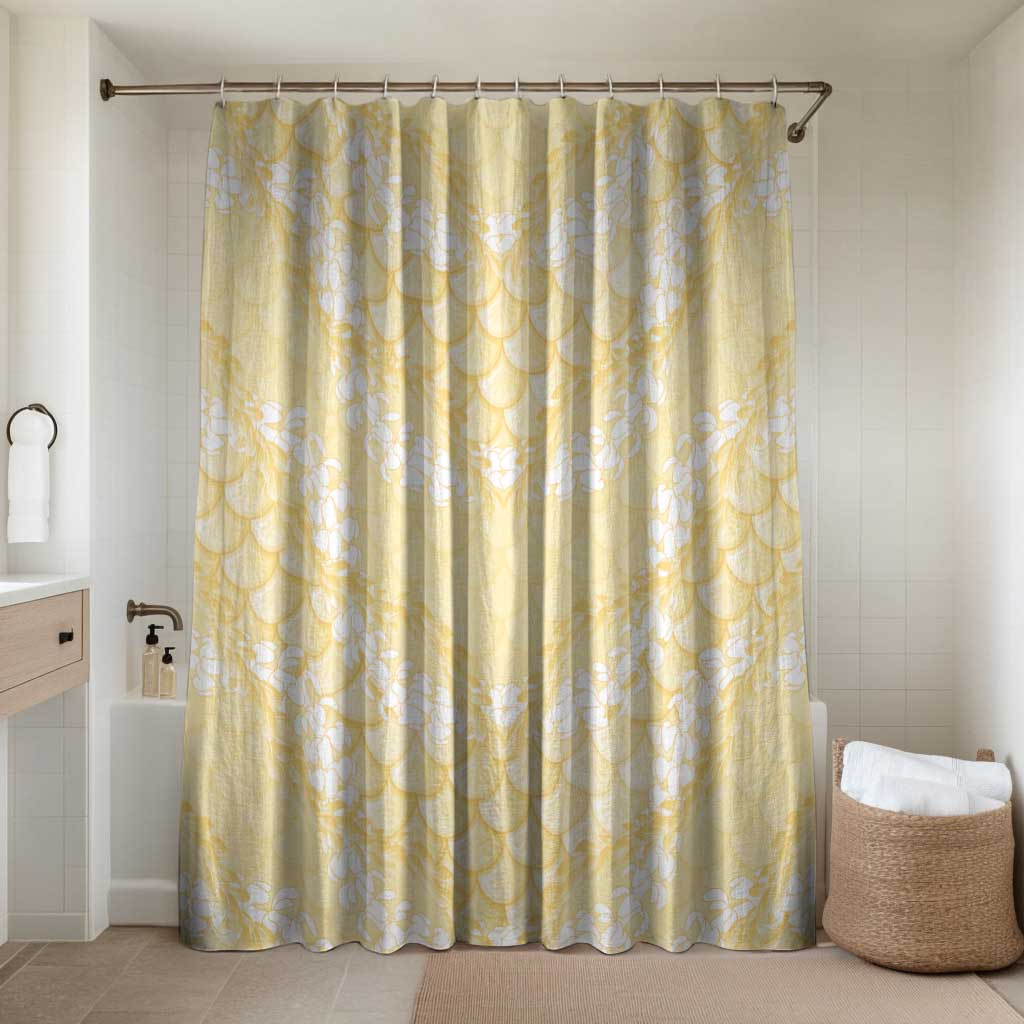Pastel Yellow Mermaid Puakenikeni Maile Lei Bathroom Set