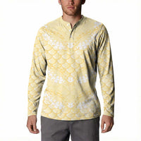 Pastel Yellow Mermaid Puakenikeni Maile Lei Button Sweatshirt