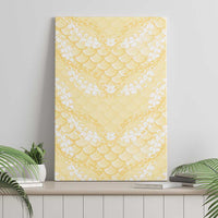 Pastel Yellow Mermaid Puakenikeni Maile Lei Canvas Wall Art