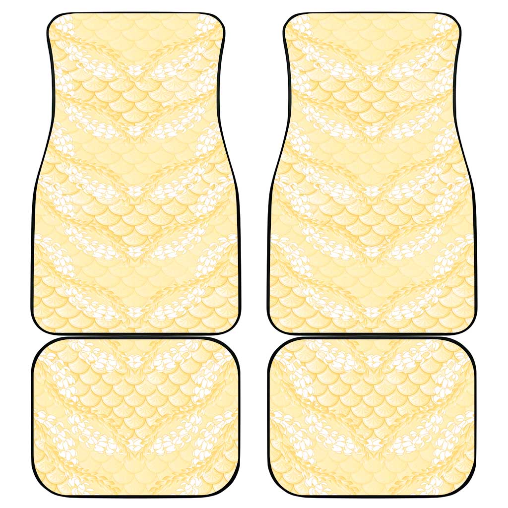 Pastel Yellow Mermaid Puakenikeni Maile Lei Car Mats
