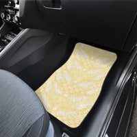 Pastel Yellow Mermaid Puakenikeni Maile Lei Car Mats
