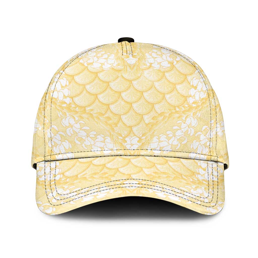 Pastel Yellow Mermaid Puakenikeni Maile Lei Classic Cap LT01 Universal Fit Yellow - Polynesian Pride