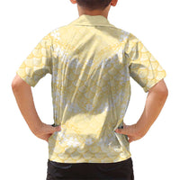 Pastel Yellow Mermaid Puakenikeni Maile Lei Kid Hawaiian Shirt LT01 - Polynesian Pride