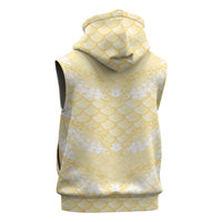 Pastel Yellow Mermaid Puakenikeni Maile Lei Sleeveless Zip Hoodie LT01 - Polynesian Pride