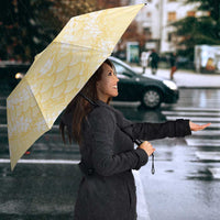 Pastel Yellow Mermaid Puakenikeni Maile Lei Umbrella