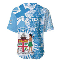 Personalised Fiji Day Baseball Jersey Fijian Map Hibiscus Tapa Pattern LT01