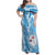 Personalised Fiji Day Family Matching Off Shoulder Maxi Dress and Hawaiian Shirt Fijian Map Hibiscus Tapa Pattern LT01