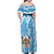 Personalised Fiji Day Family Matching Off Shoulder Maxi Dress and Hawaiian Shirt Fijian Map Hibiscus Tapa Pattern LT01