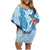 Personalised Fiji Day Family Matching Off Shoulder Short Dress and Hawaiian Shirt Fijian Map Hibiscus Tapa Pattern LT01