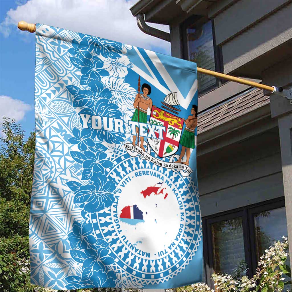 Personalised Fiji Day Garden Flag Fijian Map Hibiscus Tapa Pattern LT01 - Polynesian Pride
