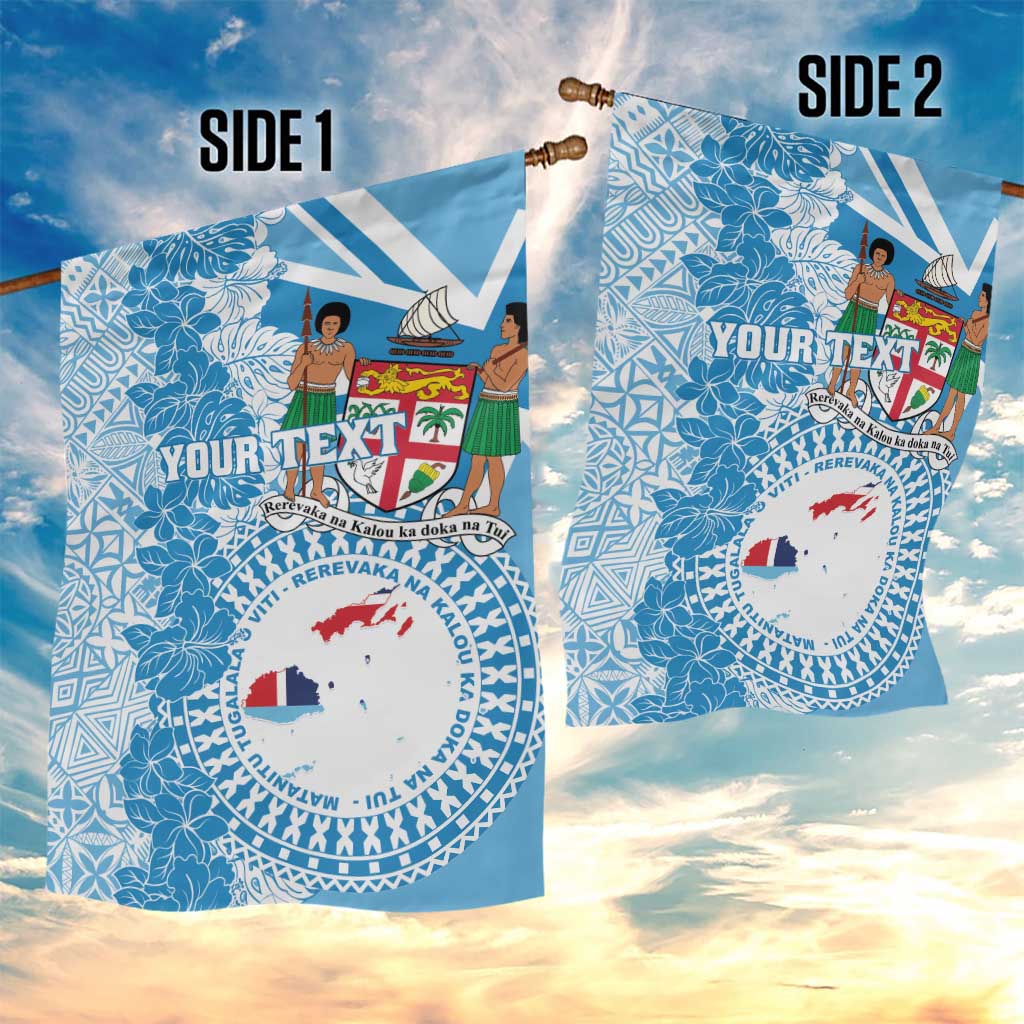 Personalised Fiji Day Garden Flag Fijian Map Hibiscus Tapa Pattern LT01 - Polynesian Pride