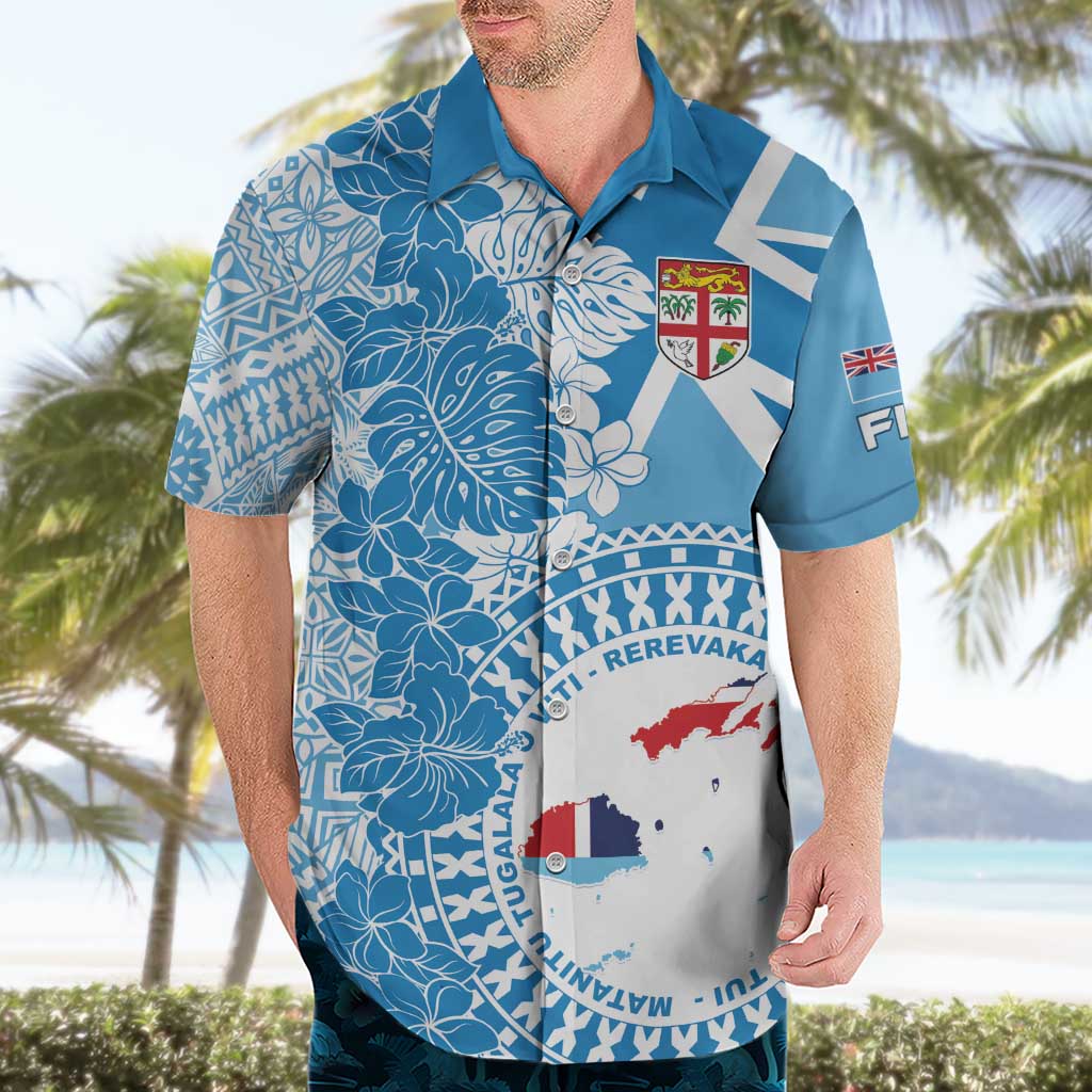 Personalised Fiji Day Hawaiian Shirt Fijian Map Hibiscus Tapa Pattern LT01