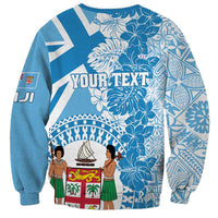 Personalised Fiji Day Sweatshirt Fijian Map Hibiscus Tapa Pattern LT01