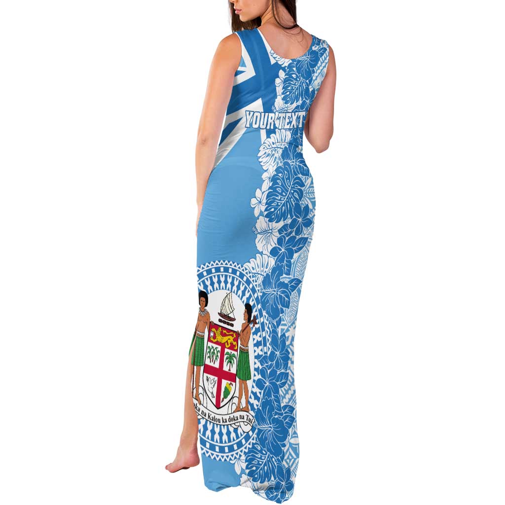 Personalised Fiji Day Tank Maxi Dress Fijian Map Hibiscus Tapa Pattern LT01