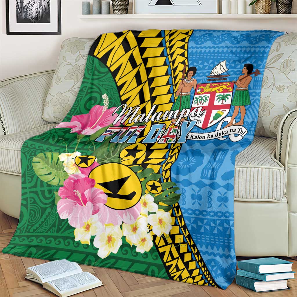 Malampa Fiji Day Blanket Tropical Tapa Pattern