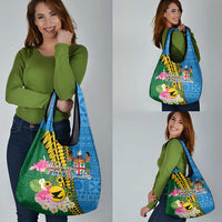 Malampa Fiji Day Grocery Bag Tropical Tapa Pattern