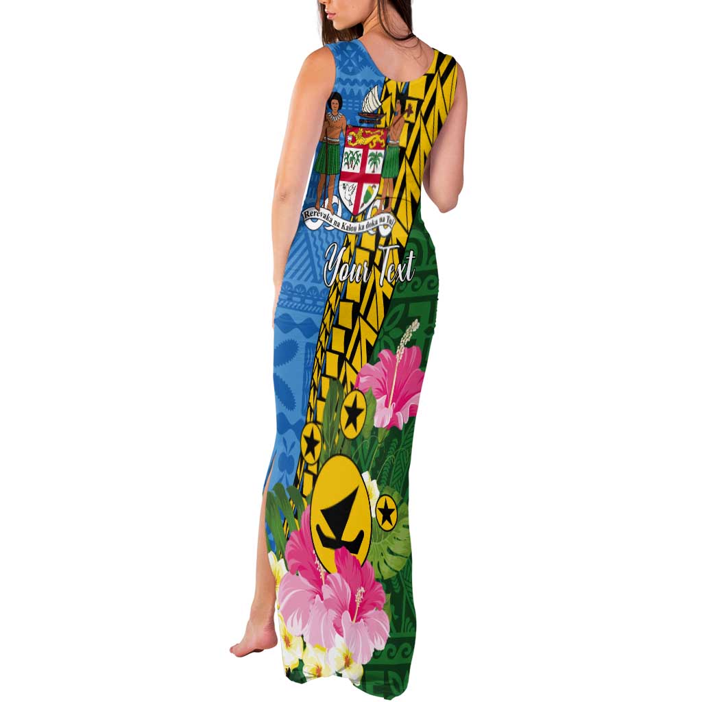 Personalised Malampa Fiji Day Tank Maxi Dress Tropical Tapa Pattern
