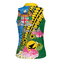 Personalised Malampa Fiji Day Women Sleeveless Polo Shirt Tropical Tapa Pattern