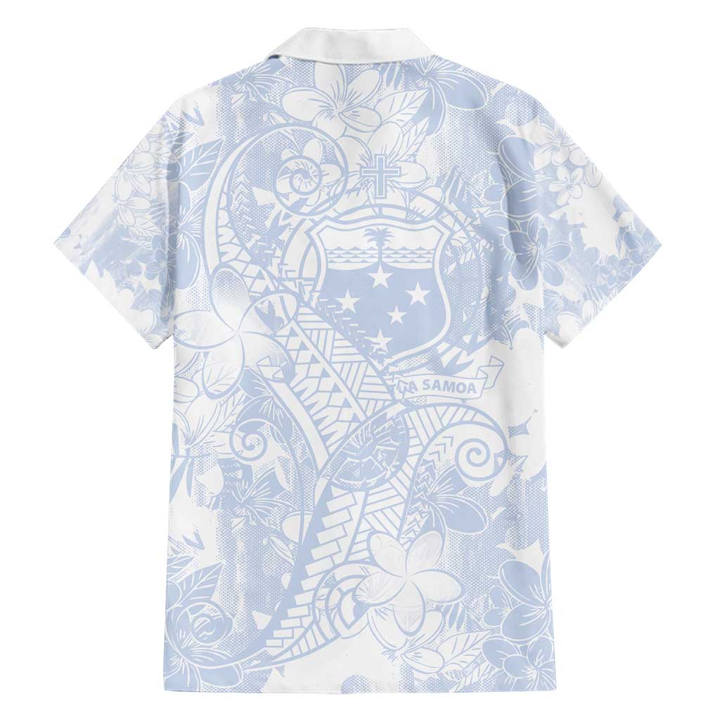 Samoa White Sunday Family Matching Off Shoulder Maxi Dress and Hawaiian Shirt Plumeria Floral