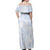 Samoa White Sunday Off Shoulder Maxi Dress Plumeria Floral