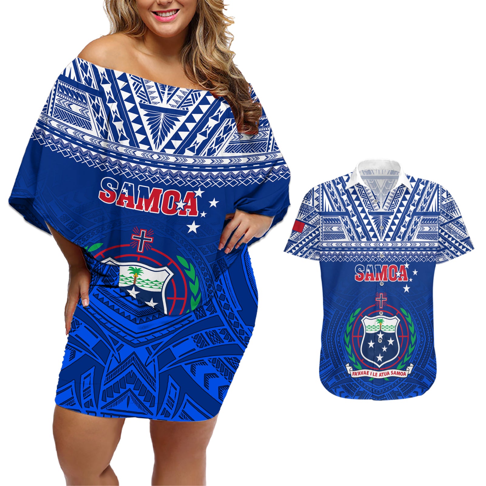 custom-samoa-rugby-couples-matching-off-shoulder-short-dress-and-hawaiian-shirt-manu-samoa-polynesian-tatoo-pattern