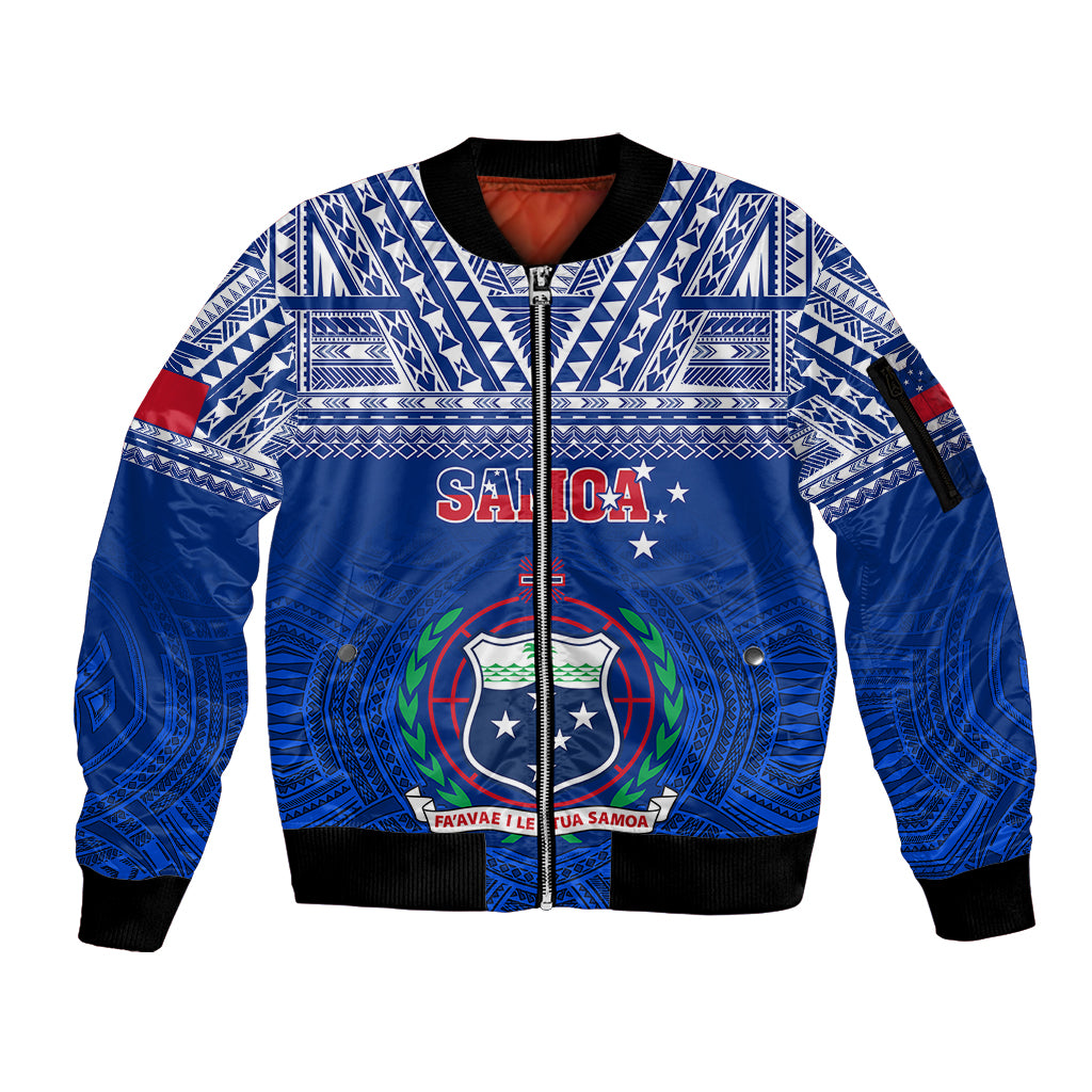 custom-samoa-rugby-sleeve-zip-bomber-jacket-manu-samoa-polynesian-tatoo-pattern