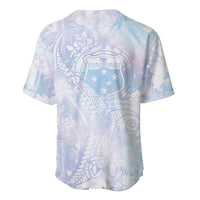 Samoa White Sunday Baseball Jersey Sweet Pastel Plumeria Floral