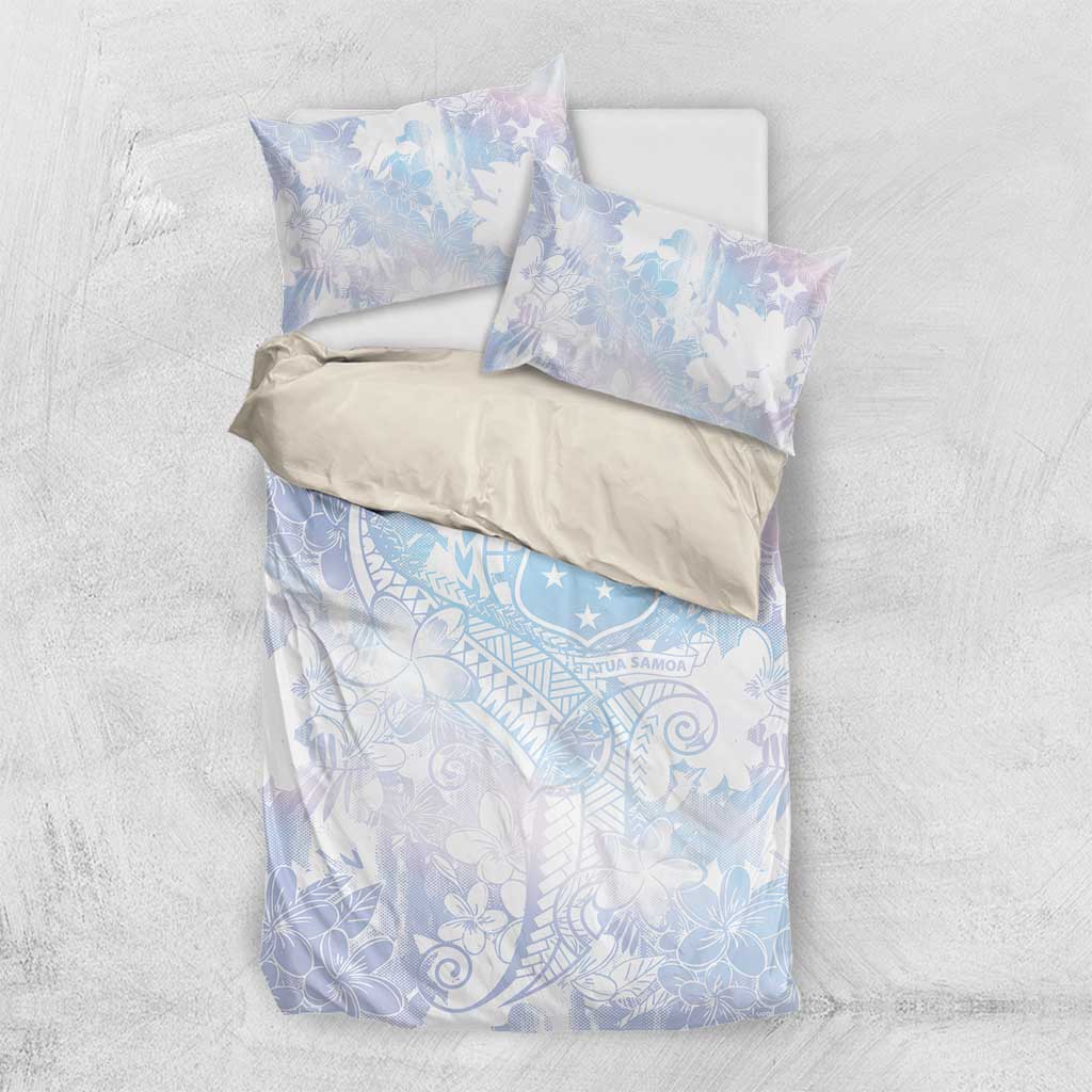 Samoa White Sunday Bedding Set Sweet Pastel Plumeria Floral