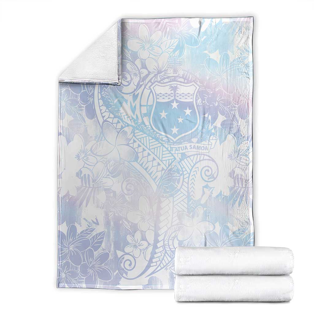Samoa White Sunday Blanket Sweet Pastel Plumeria Floral