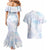 Samoa White Sunday Couples Matching Mermaid Dress and Hawaiian Shirt Sweet Pastel Plumeria Floral