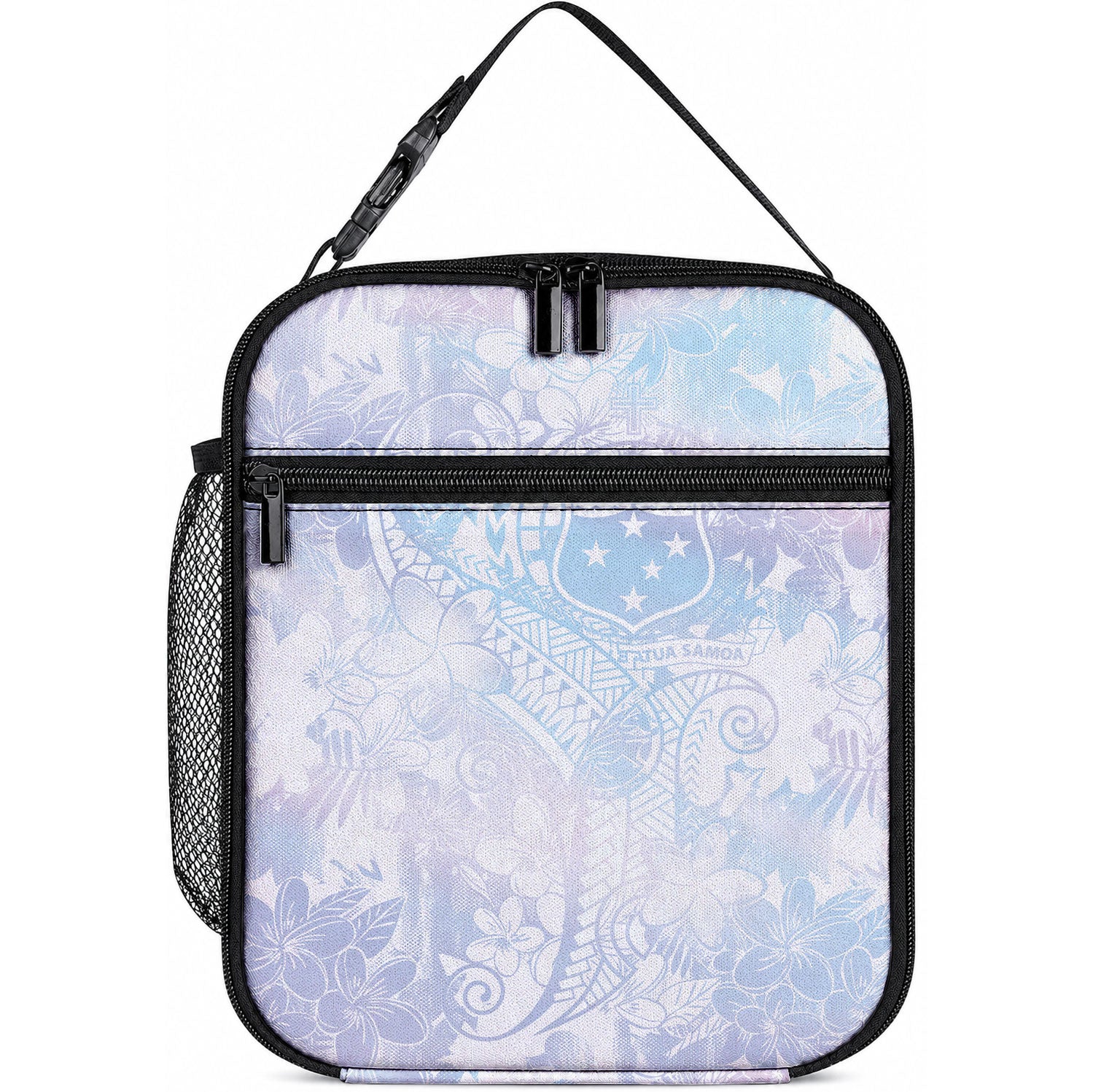 Samoa White Sunday Lunch Bag Sweet Pastel Plumeria Floral LT01 10.2 × 8.3 × 4.3 inch White - Polynesian Pride