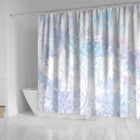 Samoa White Sunday Shower Curtain Sweet Pastel Plumeria Floral