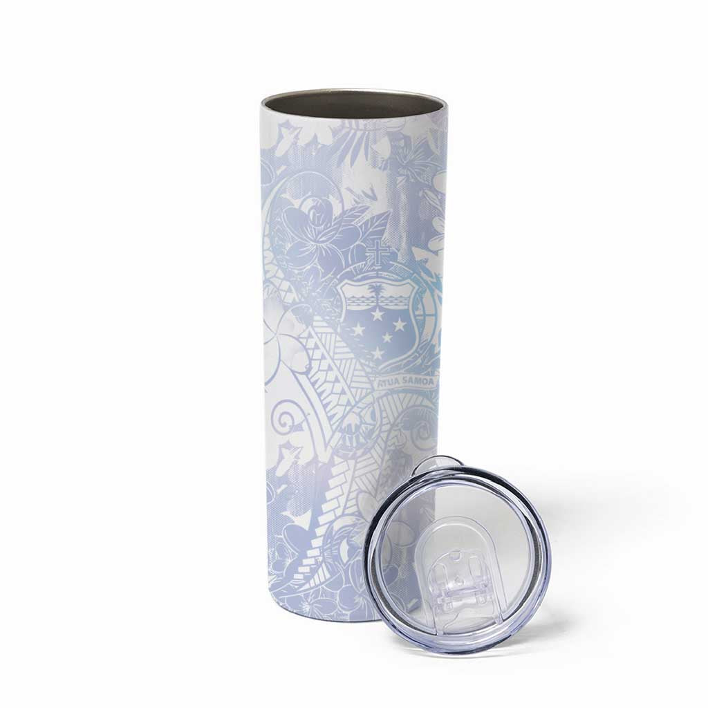 Samoa White Sunday Skinny Tumbler Sweet Pastel Plumeria Floral