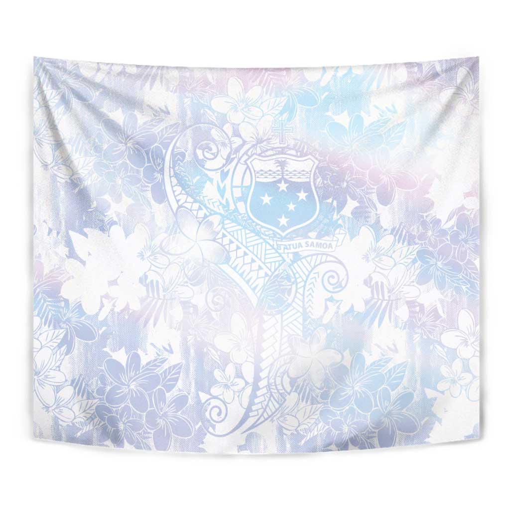 Samoa White Sunday Tapestry Sweet Pastel Plumeria Floral